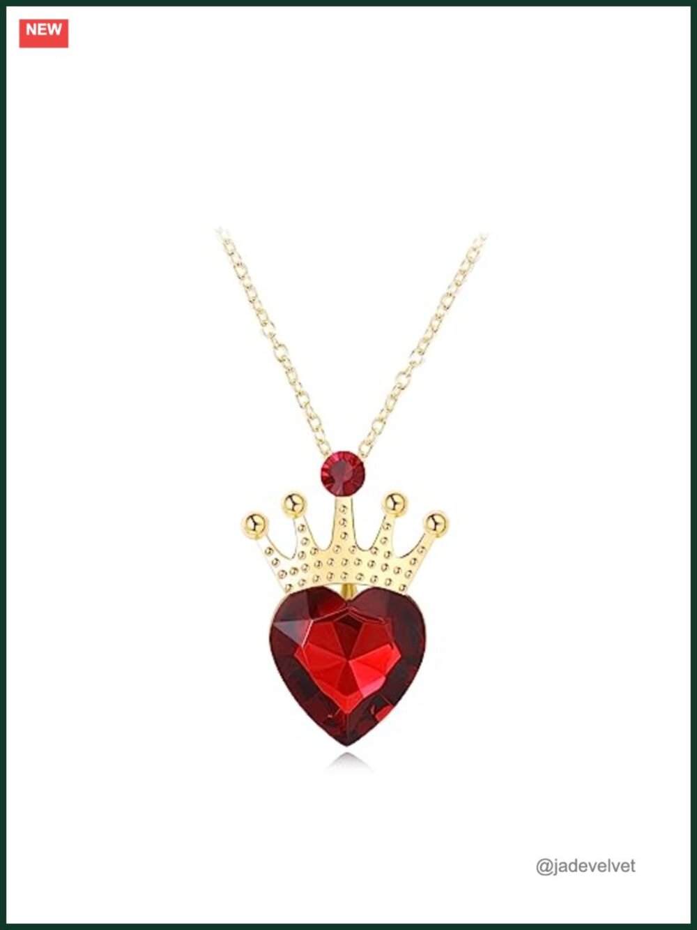 Red Heart Pendant Necklace Descendants Evie Costume Jewelry Adults Halloween